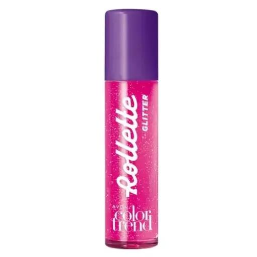 Brilho Labial Avon Rollette Glitter Morango Vibes. Lábios luminosos com glitter e um delicioso aroma de morango.