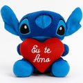 Pelúcia Disney Stitch Azul 30cm Coração Eu Te Amo
