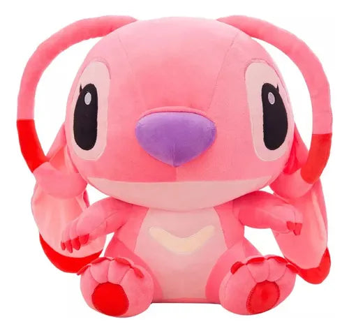 Pelúcia Angel Stitch Rosa Aveludada Antialérgica 30 cm