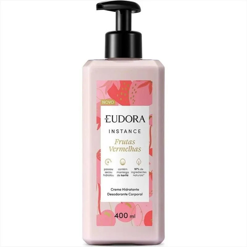 Loção Hidratante Corporal Eudora Instance Frutas Vermelhas 400 ml