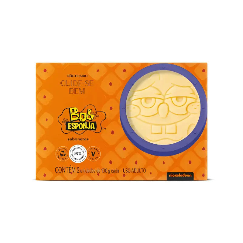 Sabonete Barra O Boticário Cuide-se Bem Bob Esponja 2×100g