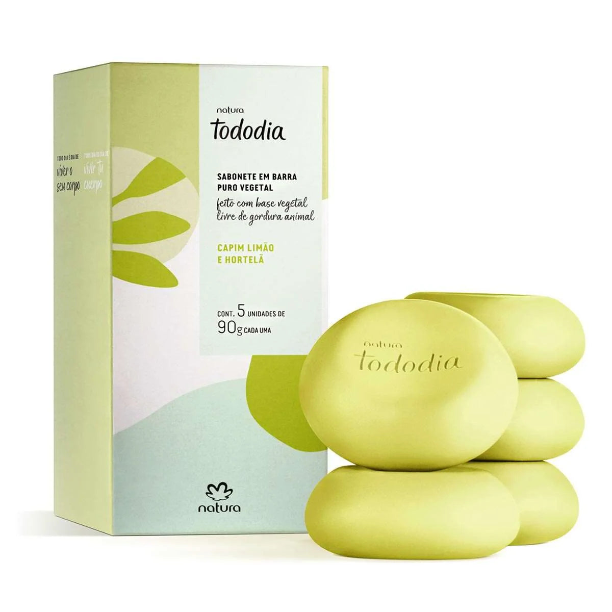 Sabonete em Barra Natura Tododia Capim Limão Hortelã 5×90g