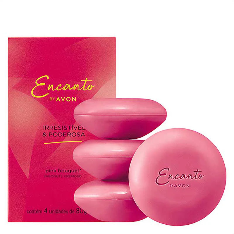 Sabonete Barra Avon Encanto Glamourosa Cativante 4un