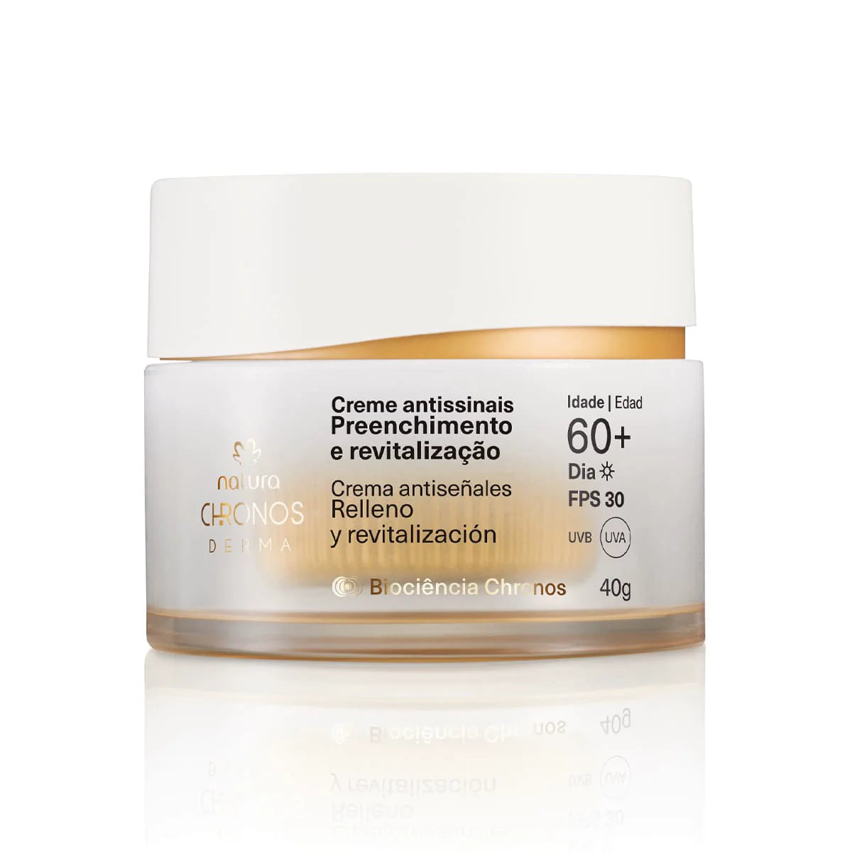 Creme Antissinais Preenchimento e Revitalização Natura Chronos 60+ Dia 40g