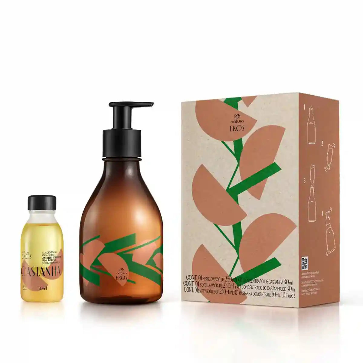 Kit Concentrado + Refil Natura Ekos Castanha 250 ml